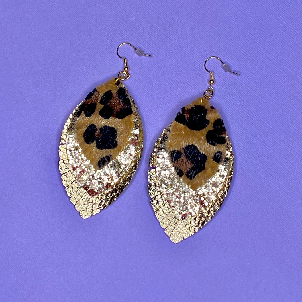 Leopard & Gold Earrings