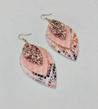 Load image into Gallery viewer, Rose Gold Snake Print Earrings
