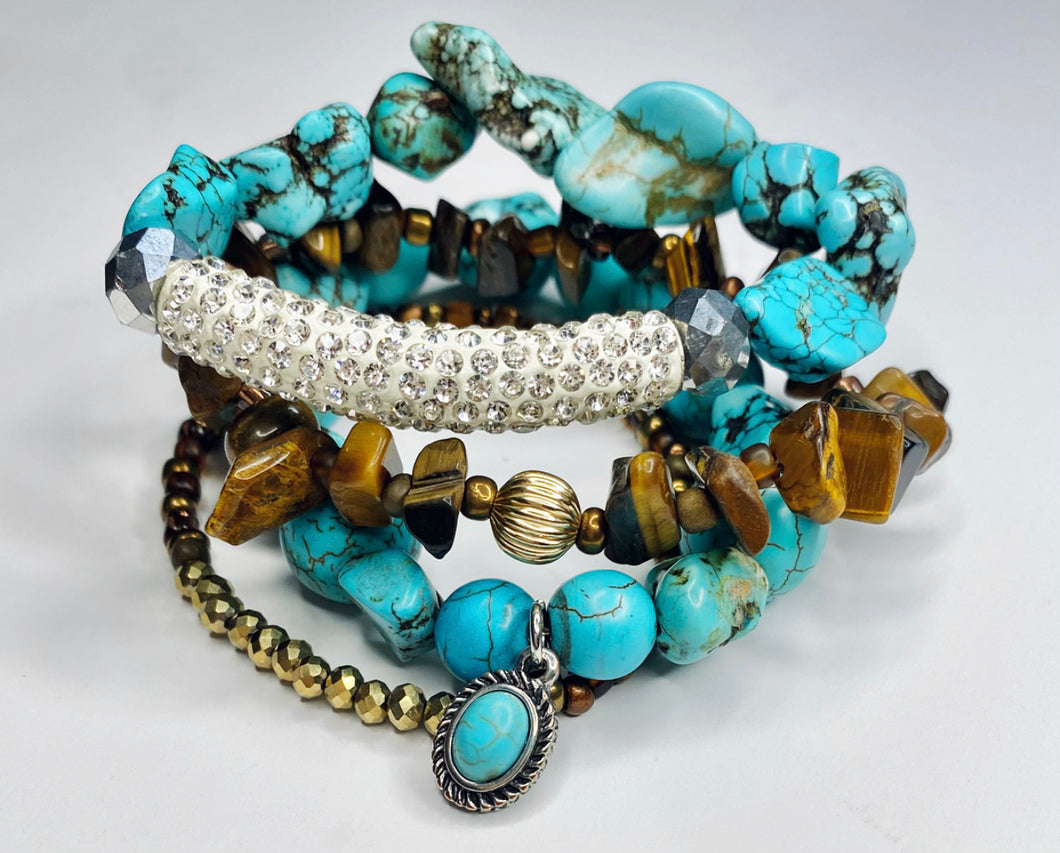 Turquoise And Brown Stack
