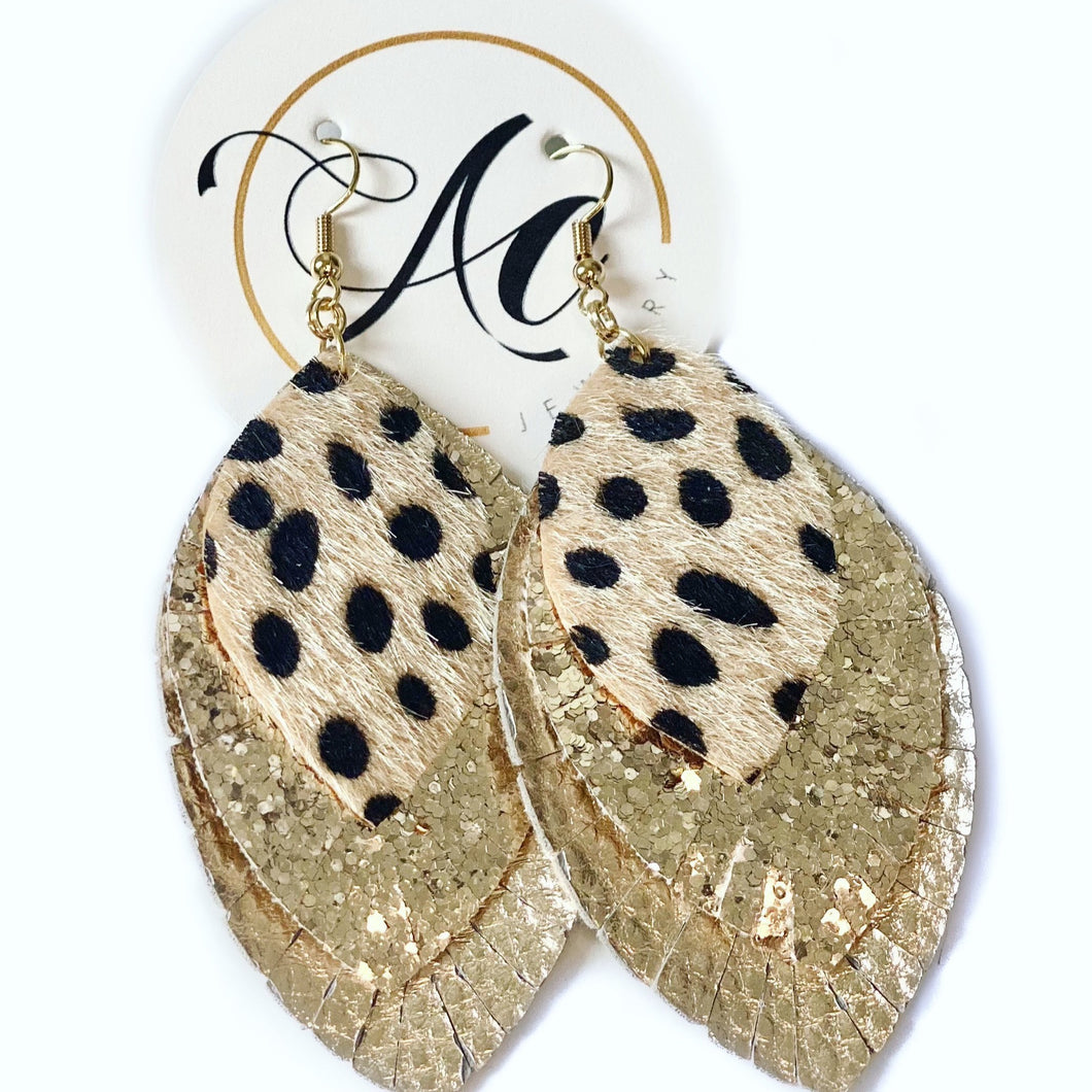 Cheetah & Gold Earrings