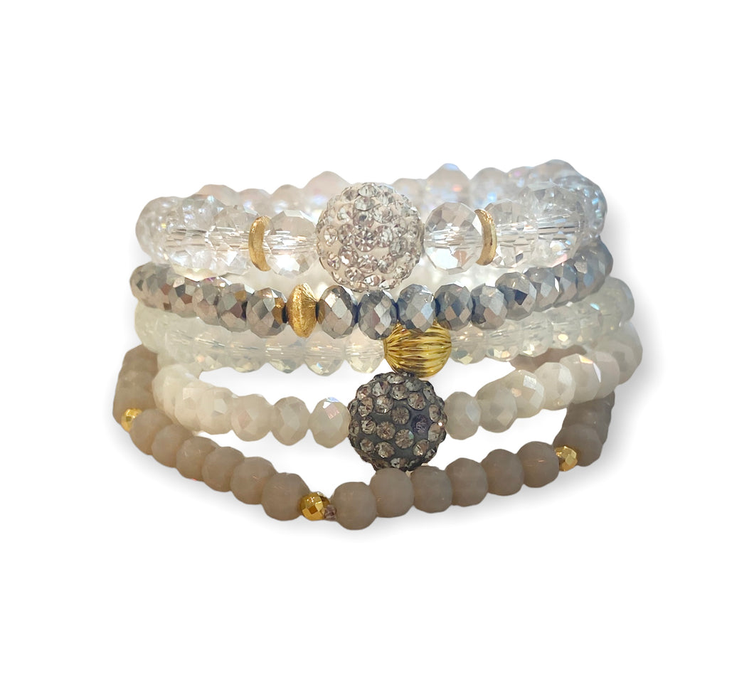 Clear & White Crystal Stack